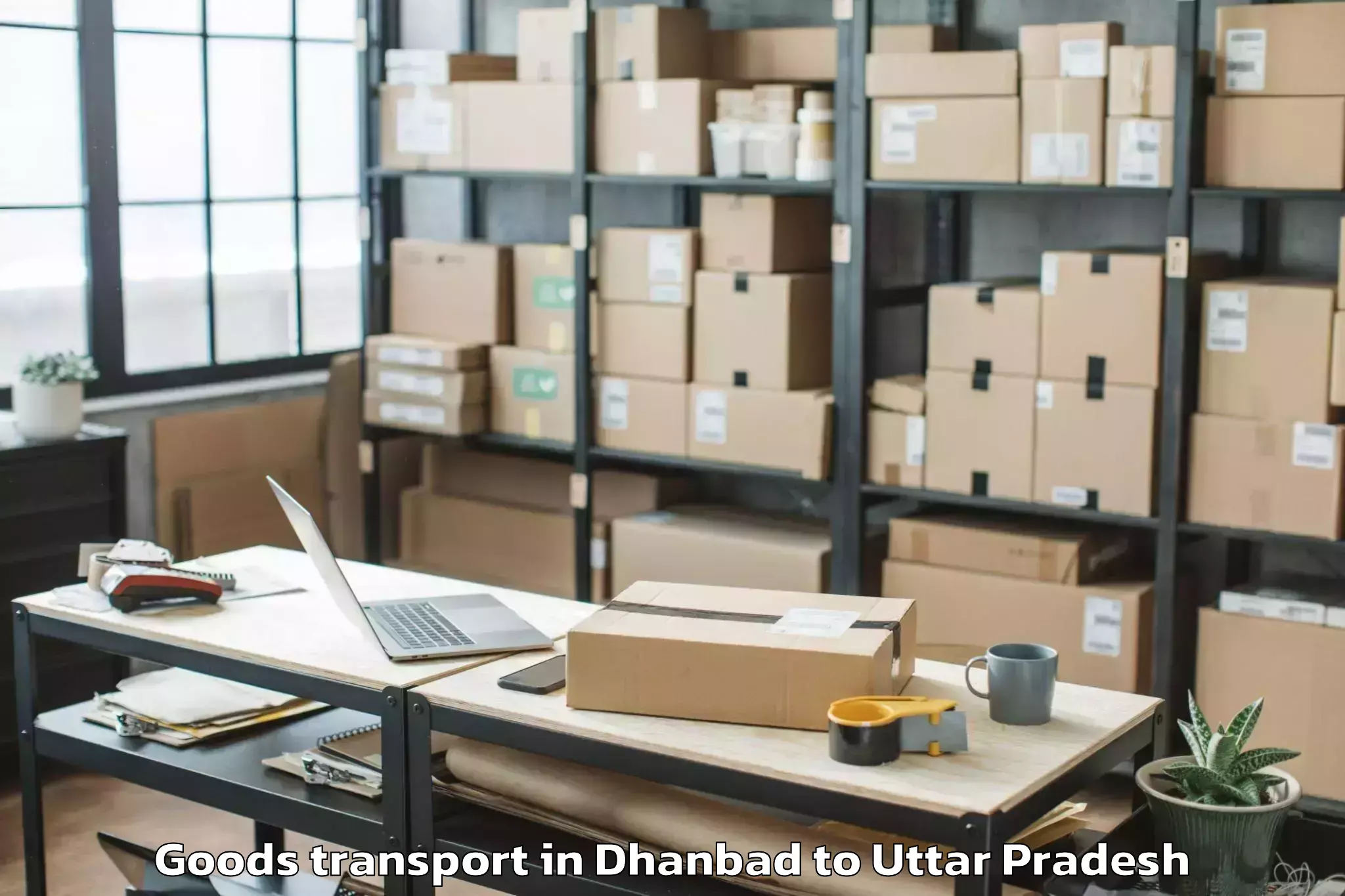 Top Dhanbad to Husainabad Goods Transport Available